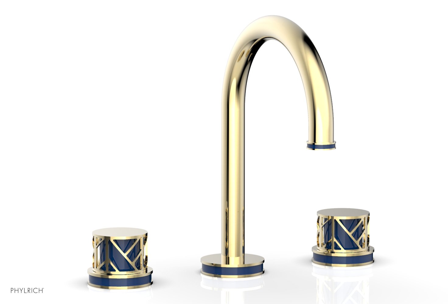 JOLIE Widespread Faucet - Round Handles with "Navy Blue" Accents 222-01