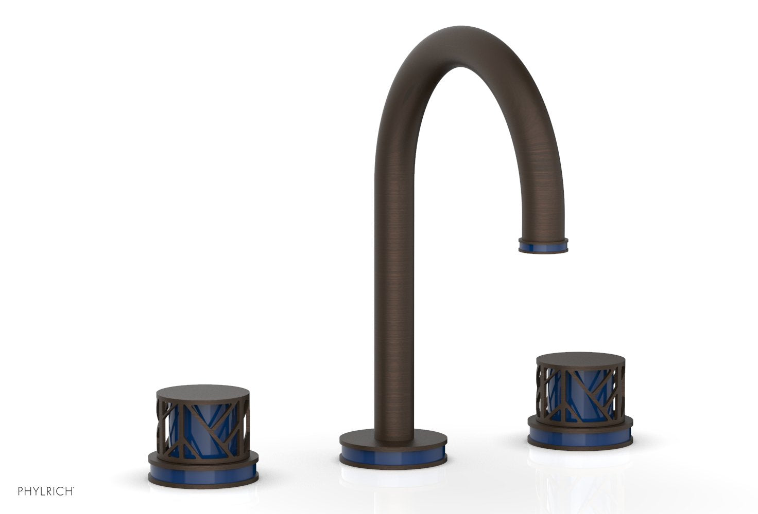 JOLIE Widespread Faucet - Round Handles with "Navy Blue" Accents 222-01