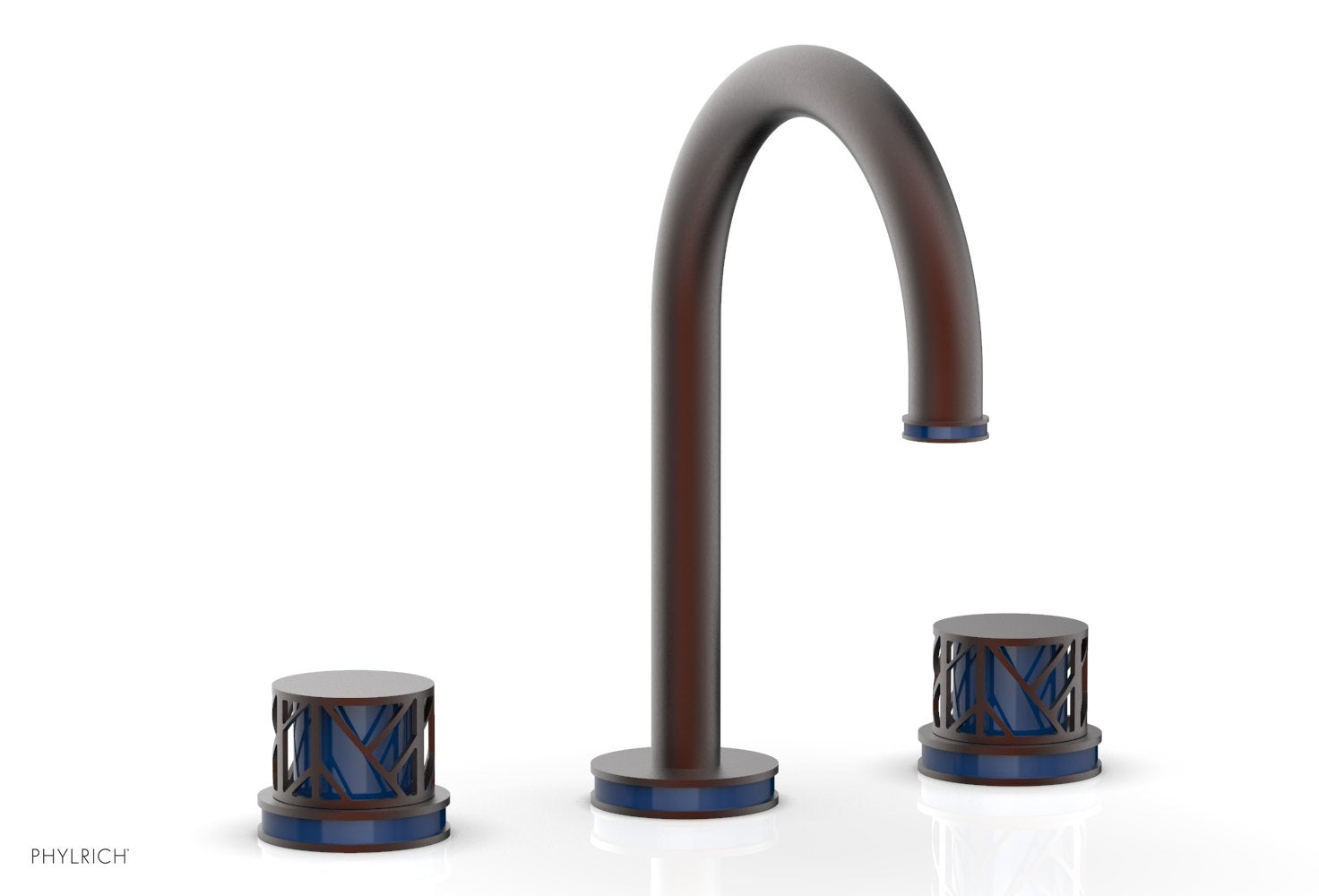 JOLIE Widespread Faucet - Round Handles with "Navy Blue" Accents 222-01