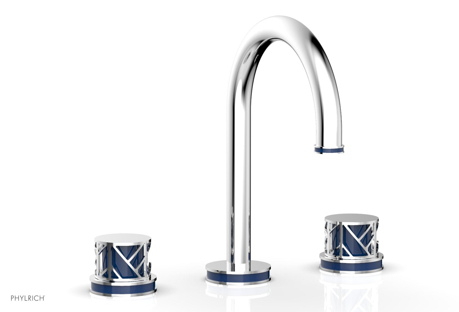 JOLIE Widespread Faucet - Round Handles with "Navy Blue" Accents 222-01