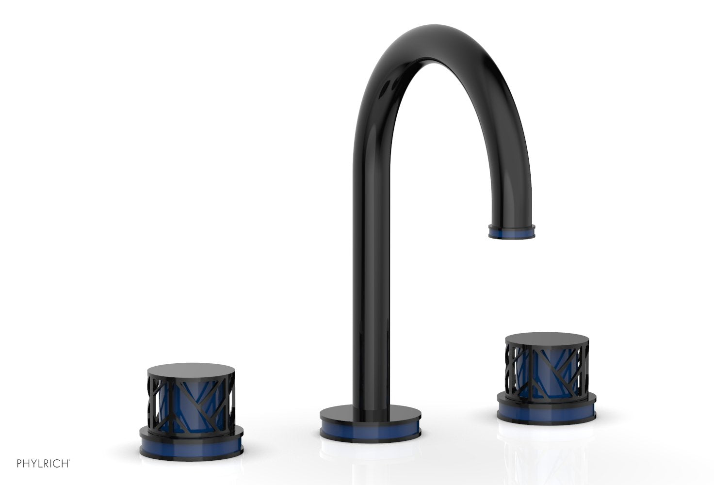 JOLIE Widespread Faucet - Round Handles with "Navy Blue" Accents 222-01