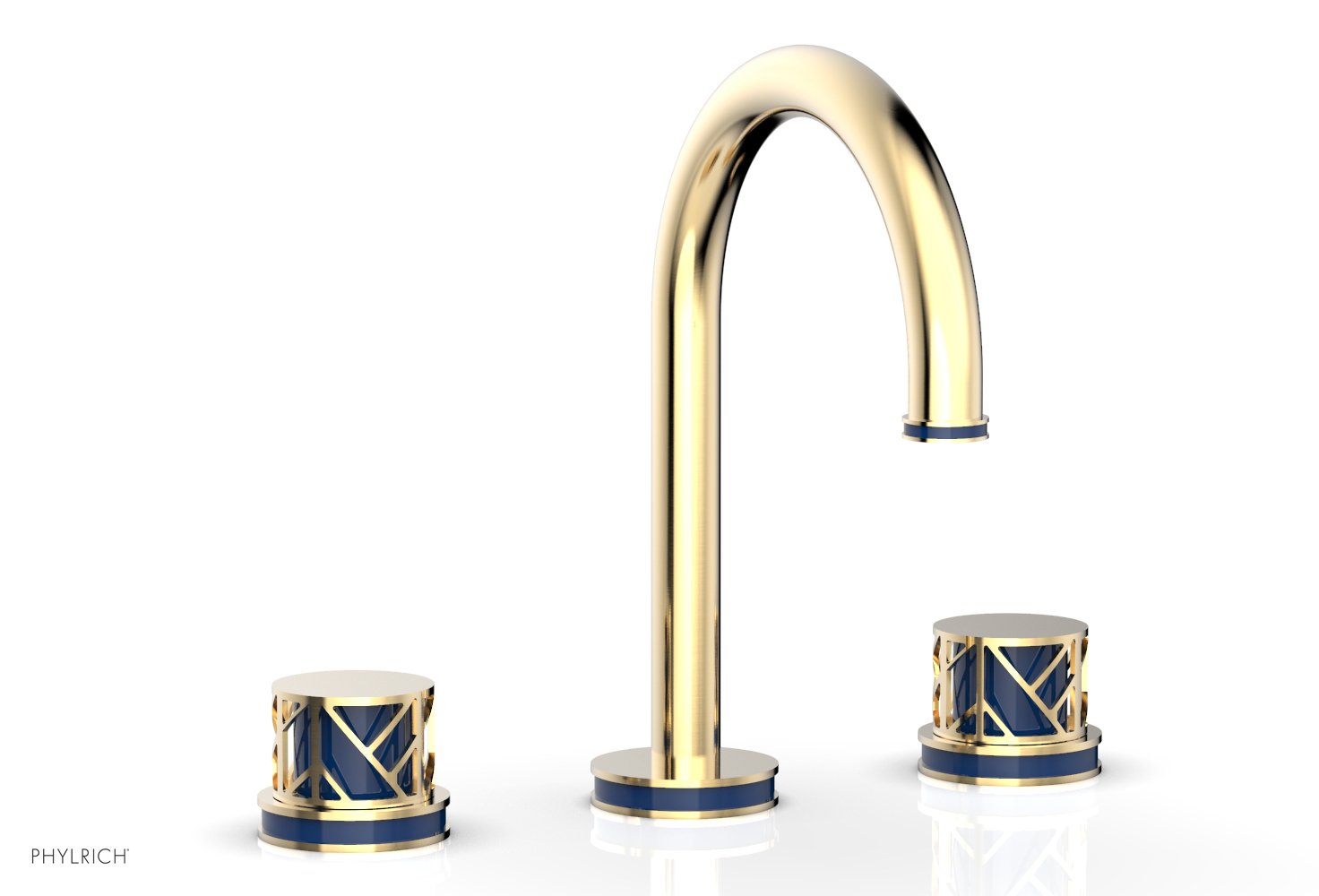 JOLIE Widespread Faucet - Round Handles with "Navy Blue" Accents 222-01