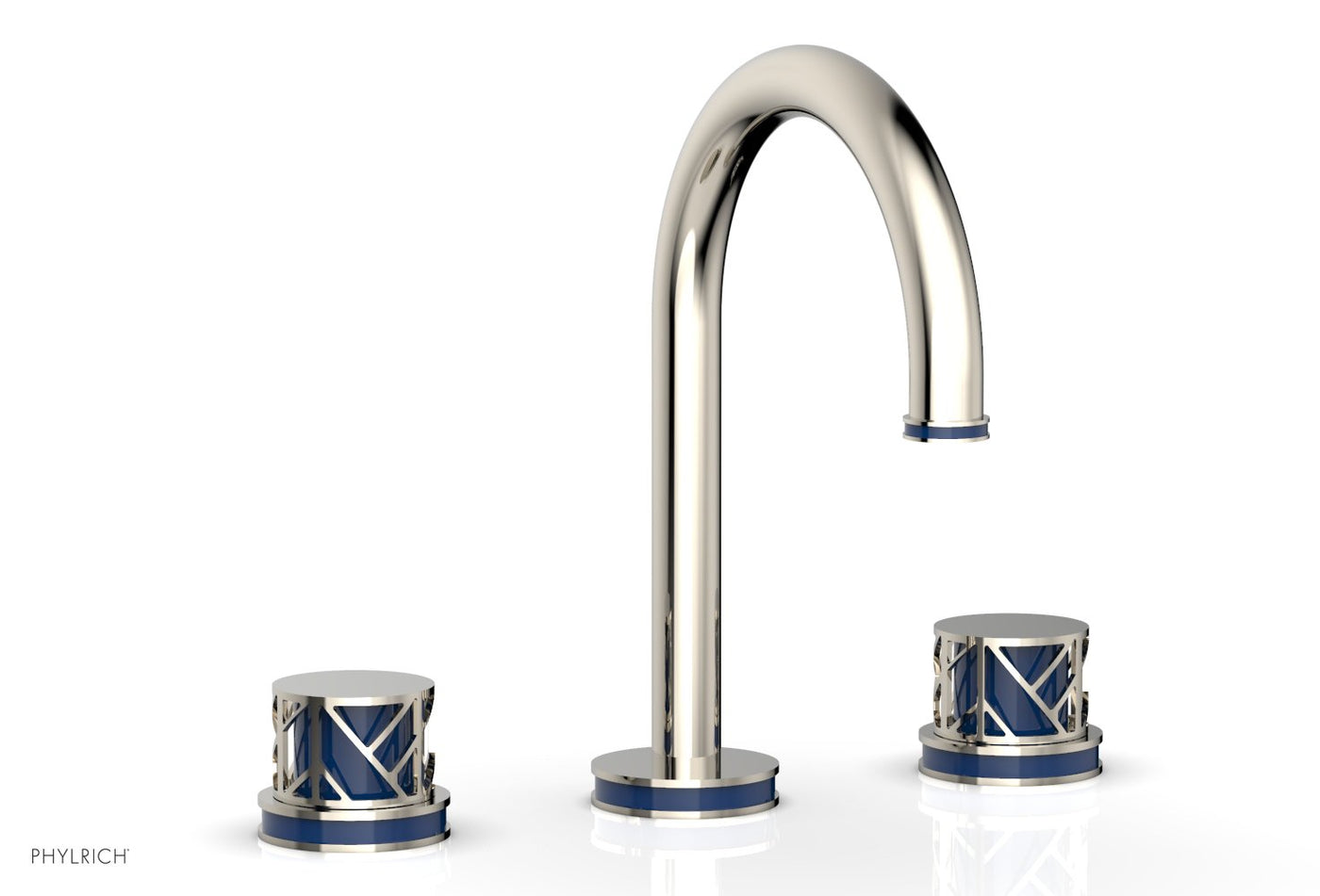 JOLIE Widespread Faucet - Round Handles with "Navy Blue" Accents 222-01