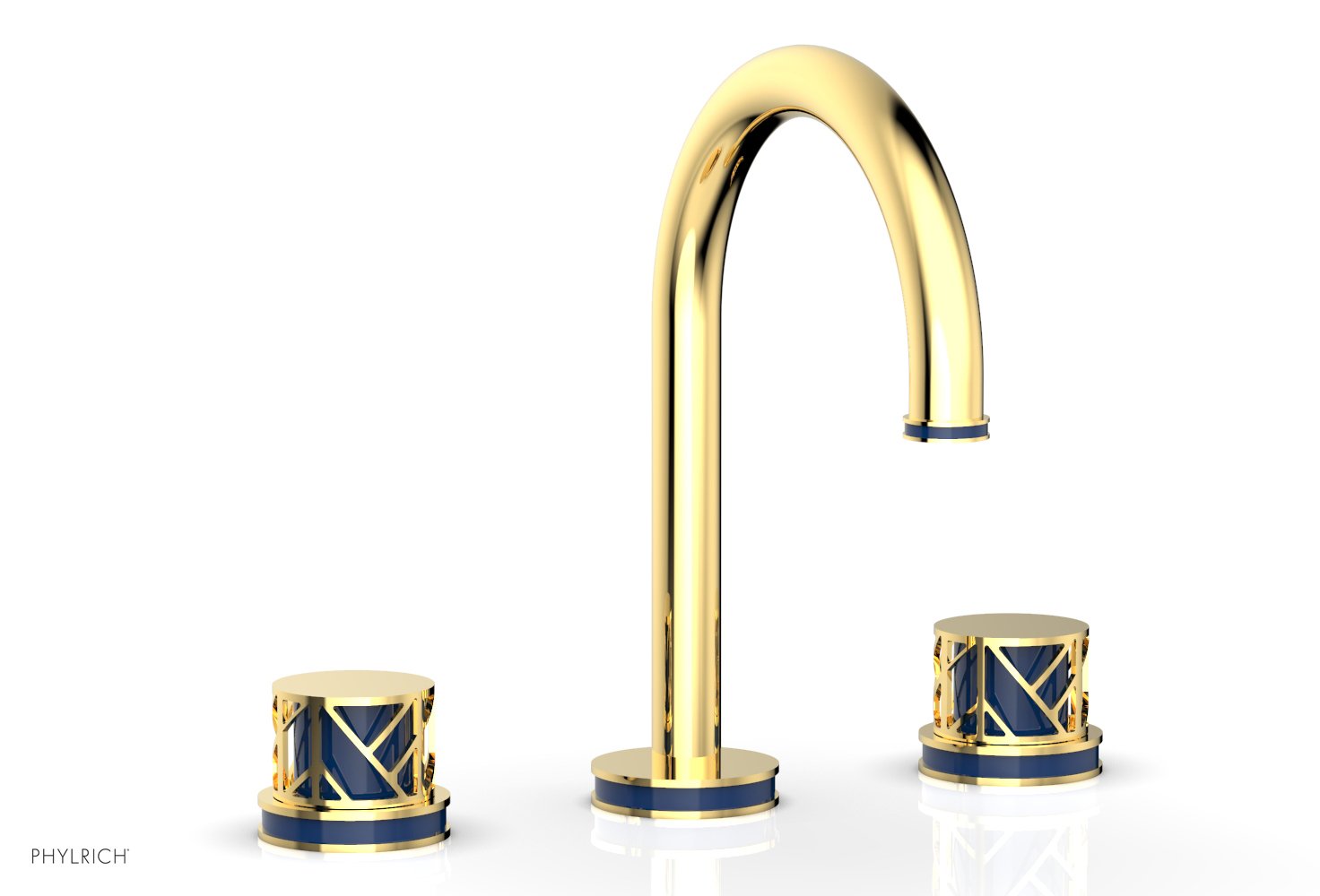 JOLIE Widespread Faucet - Round Handles with "Navy Blue" Accents 222-01