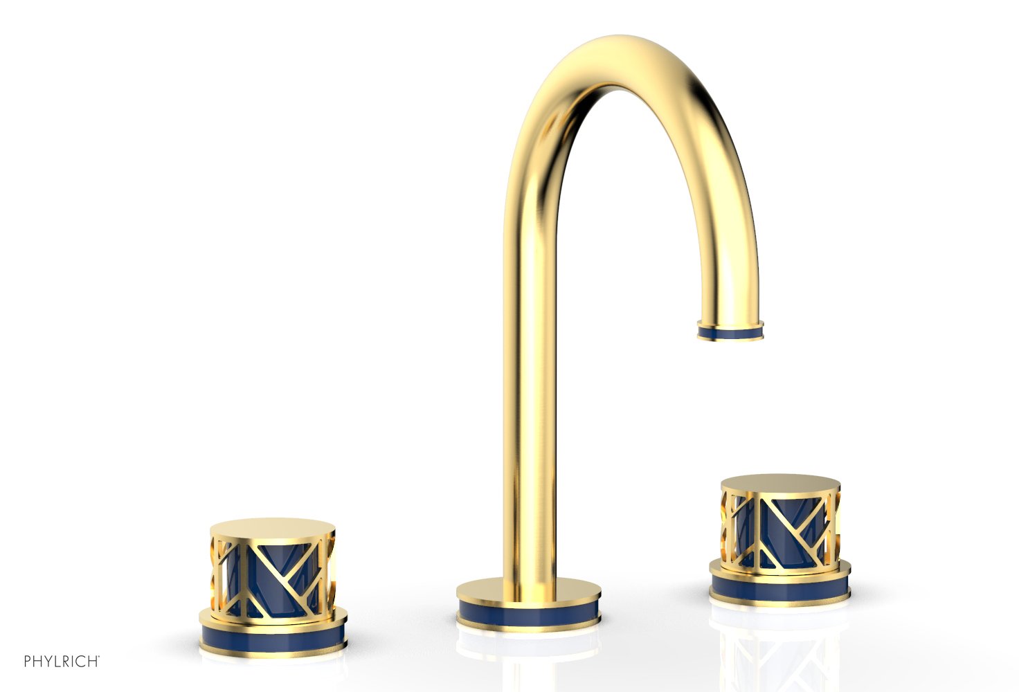 JOLIE Widespread Faucet - Round Handles with "Navy Blue" Accents 222-01
