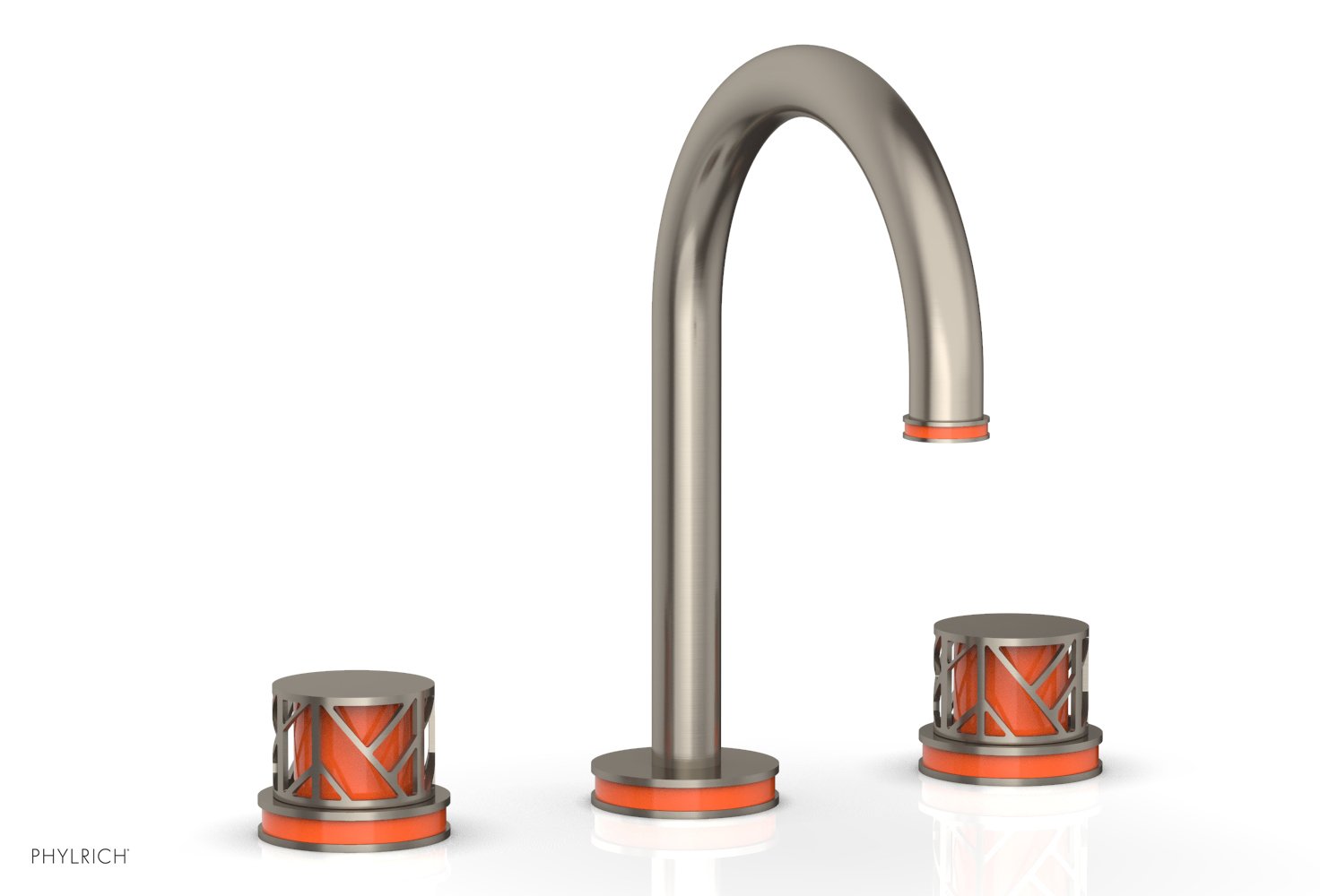 JOLIE Widespread Faucet - Round Handles with "Orange" Accents 222-01