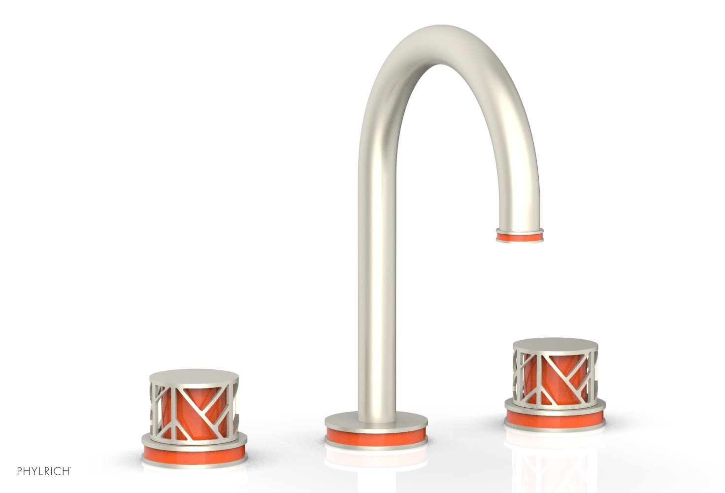 JOLIE Widespread Faucet - Round Handles with "Orange" Accents 222-01