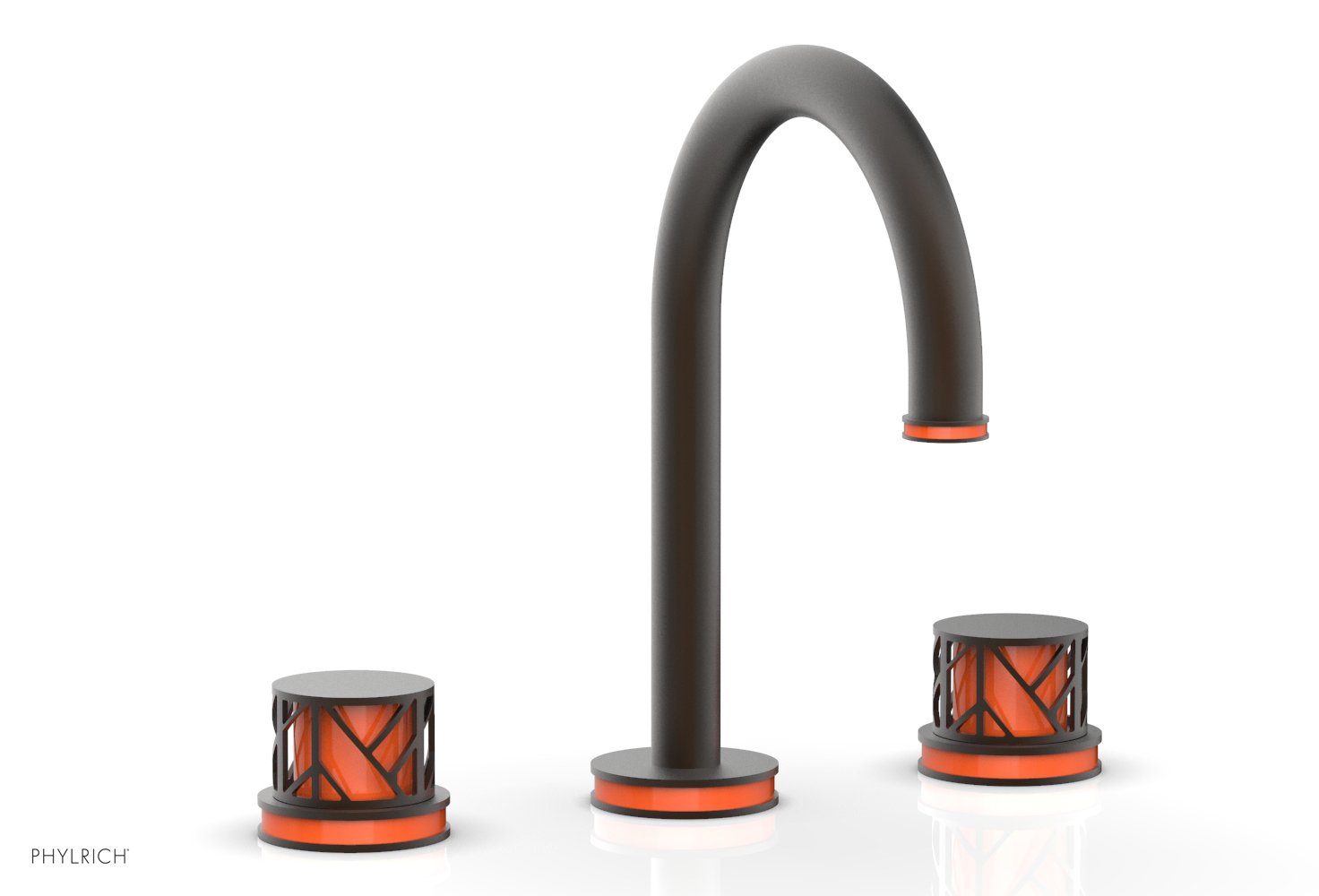 JOLIE Widespread Faucet - Round Handles with "Orange" Accents 222-01