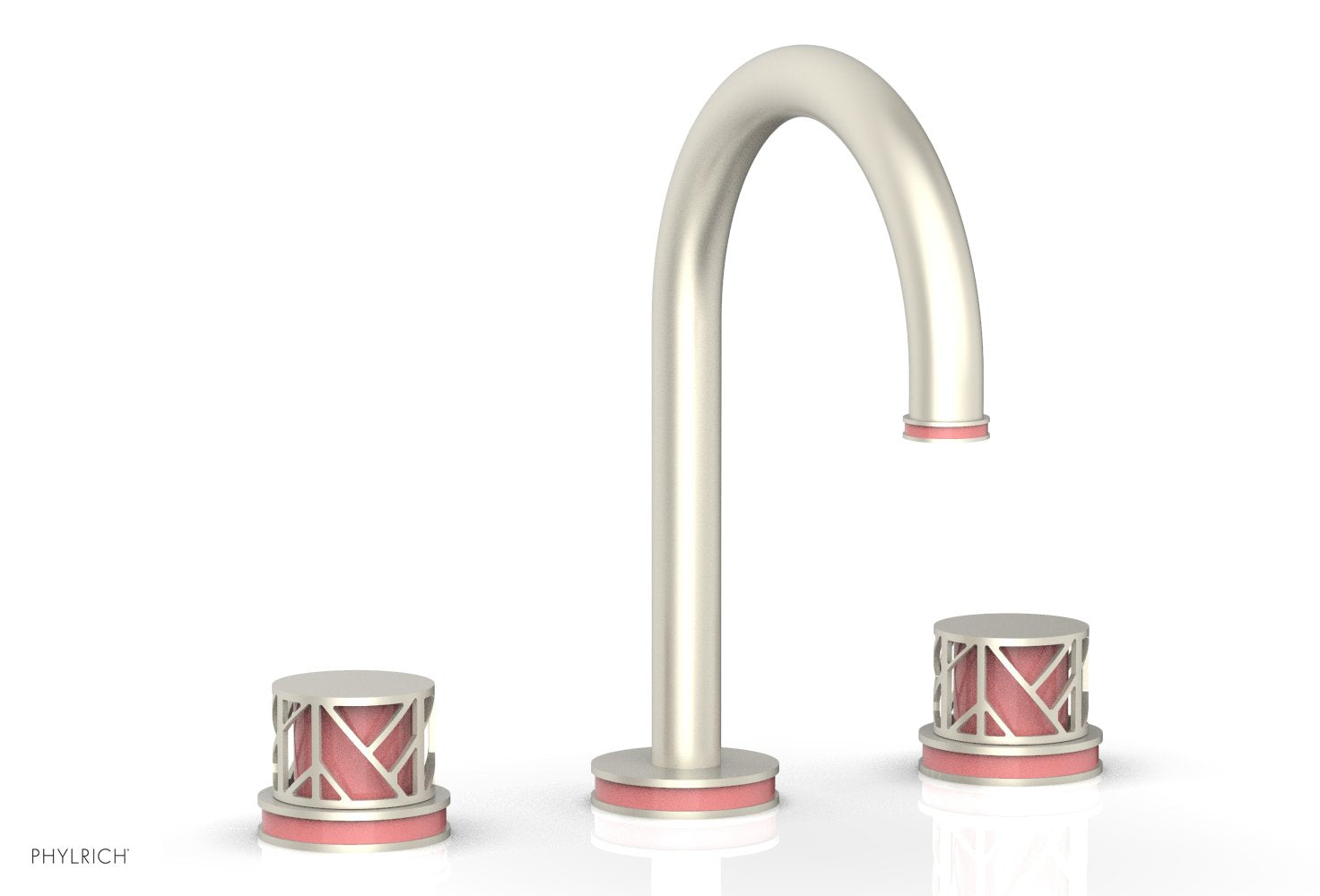 JOLIE Widespread Faucet - Round Handles with "Pink" Accents 222-01