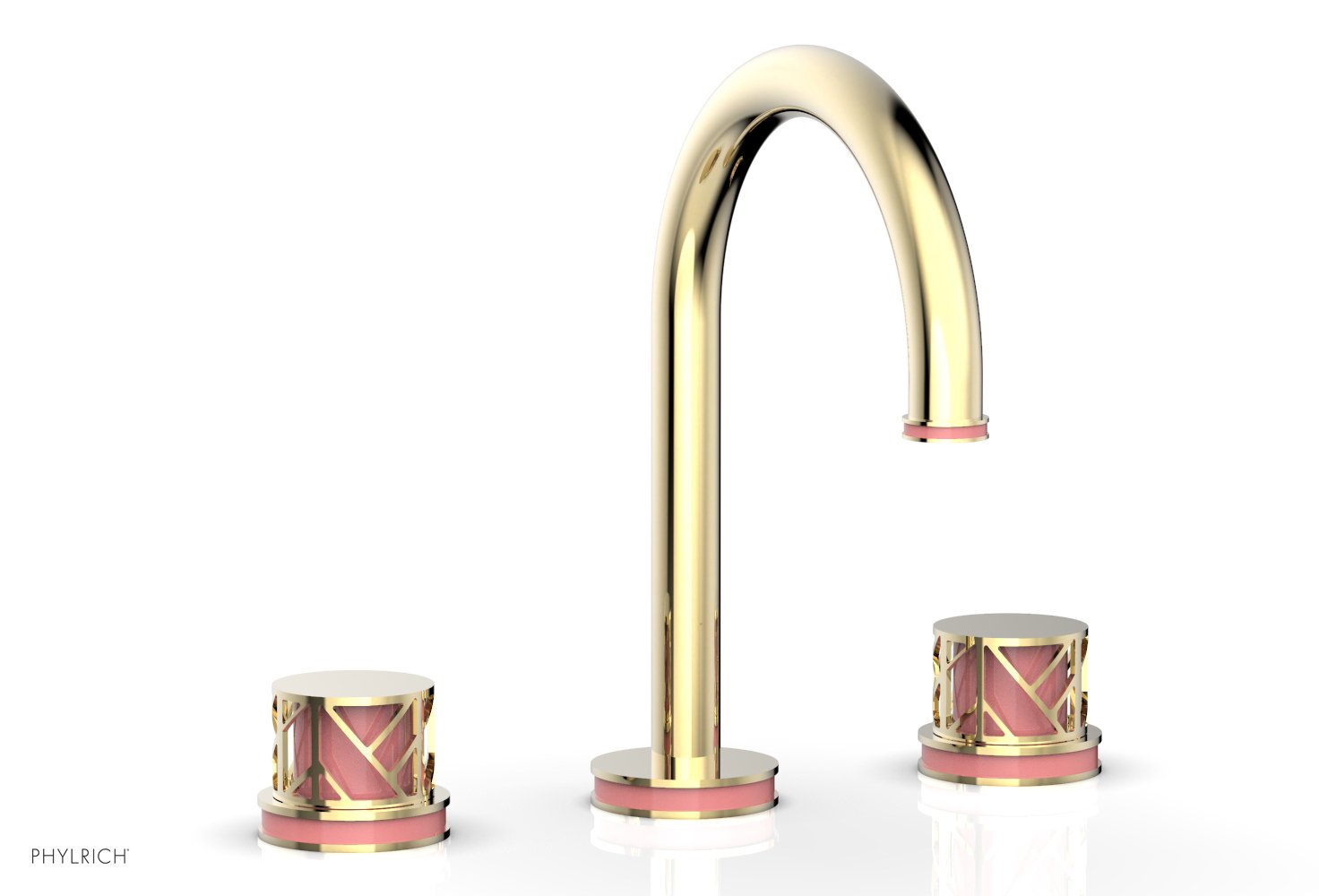 JOLIE Widespread Faucet - Round Handles with "Pink" Accents 222-01