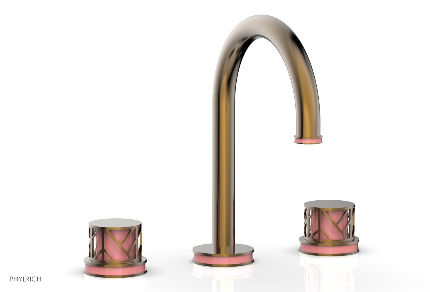 JOLIE Widespread Faucet - Round Handles with "Pink" Accents 222-01