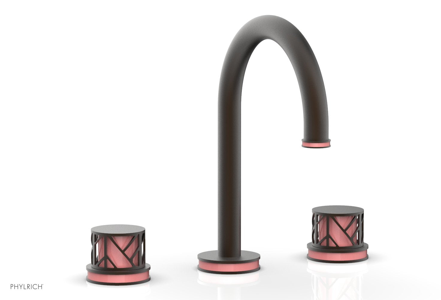 JOLIE Widespread Faucet - Round Handles with "Pink" Accents 222-01