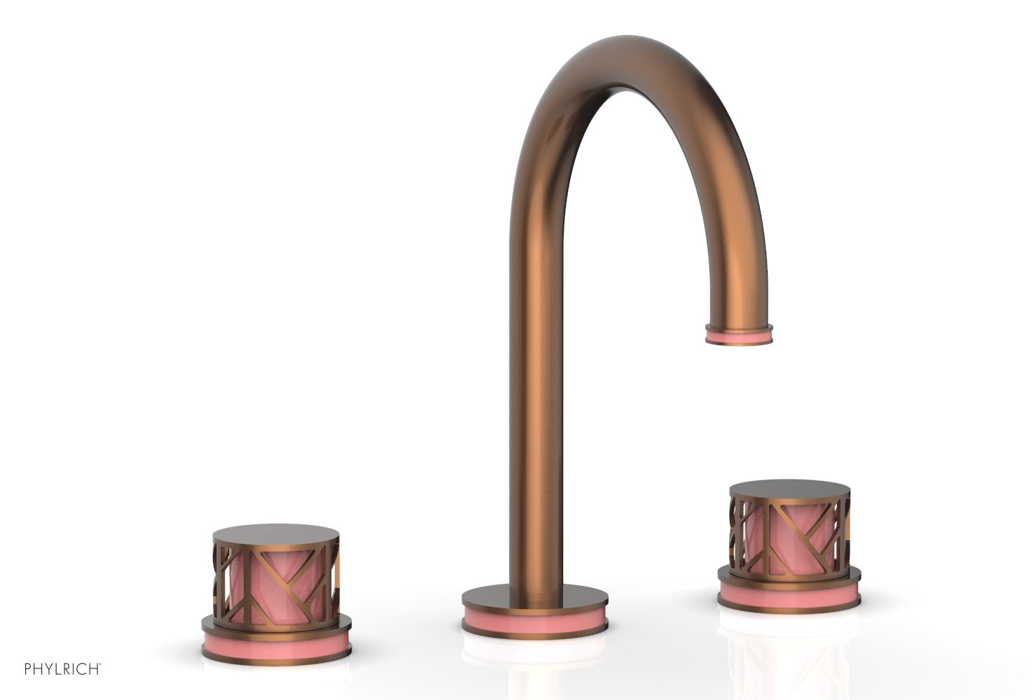 JOLIE Widespread Faucet - Round Handles with "Pink" Accents 222-01