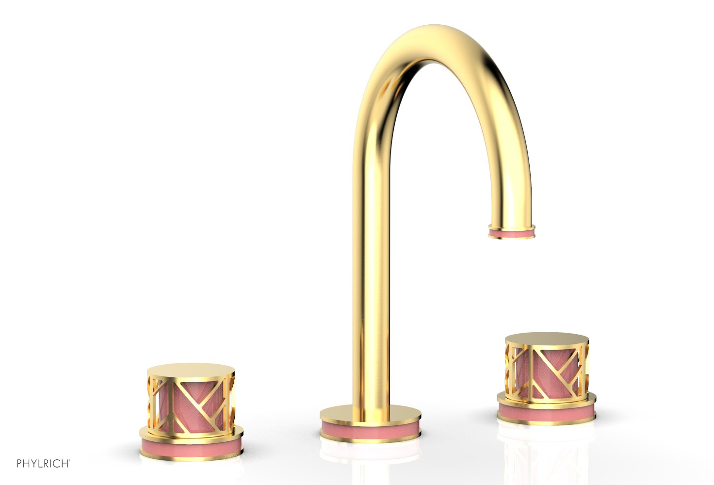 JOLIE Widespread Faucet - Round Handles with "Pink" Accents 222-01