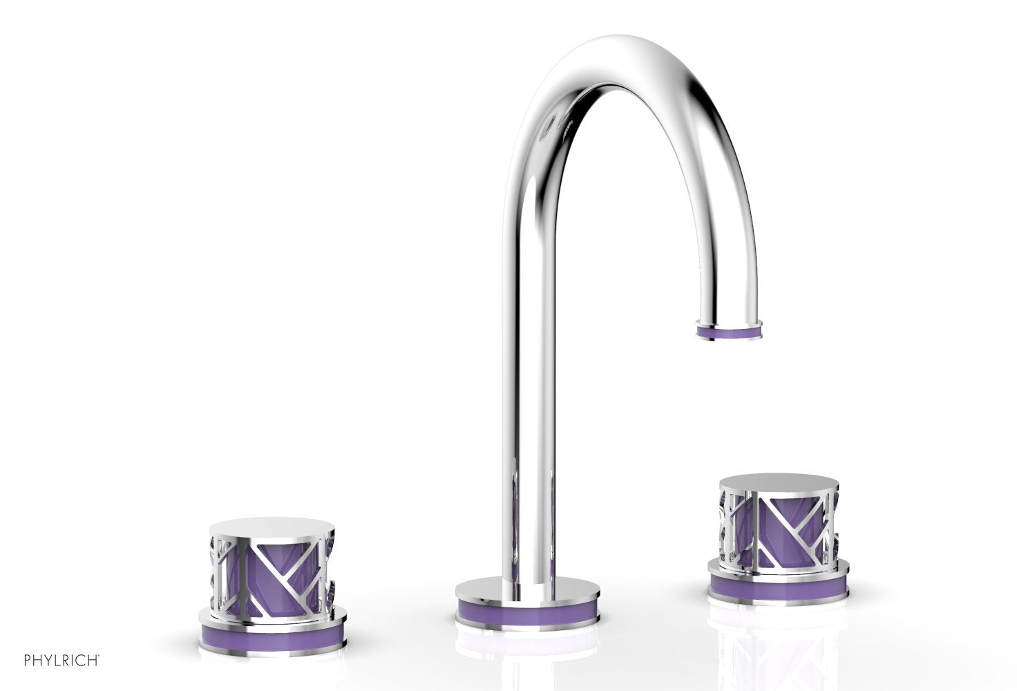 JOLIE Widespread Faucet - Round Handles with "Purple" Accents 222-01