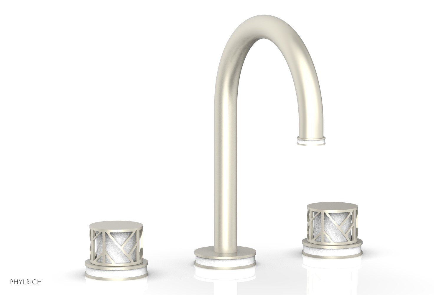 JOLIE Widespread Faucet - Round Handles with "White" Accents 222-01