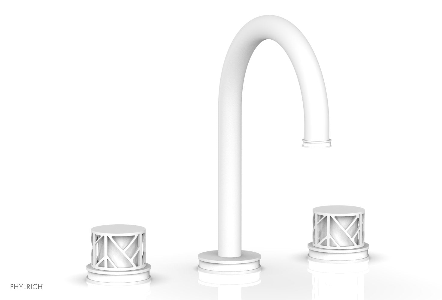 JOLIE Widespread Faucet - Round Handles with "White" Accents 222-01
