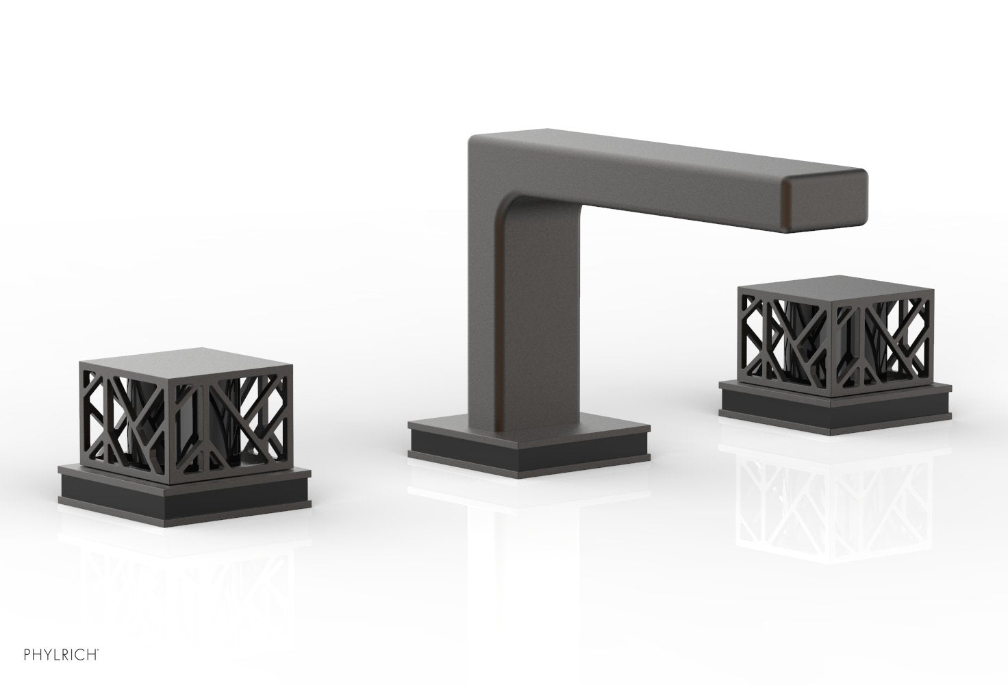 JOLIE Widespread Faucet - Square Handles with "Black" Accents 222-02