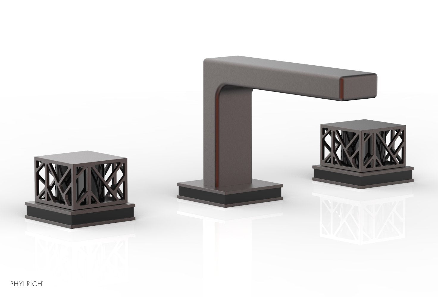 JOLIE Widespread Faucet - Square Handles with "Black" Accents 222-02