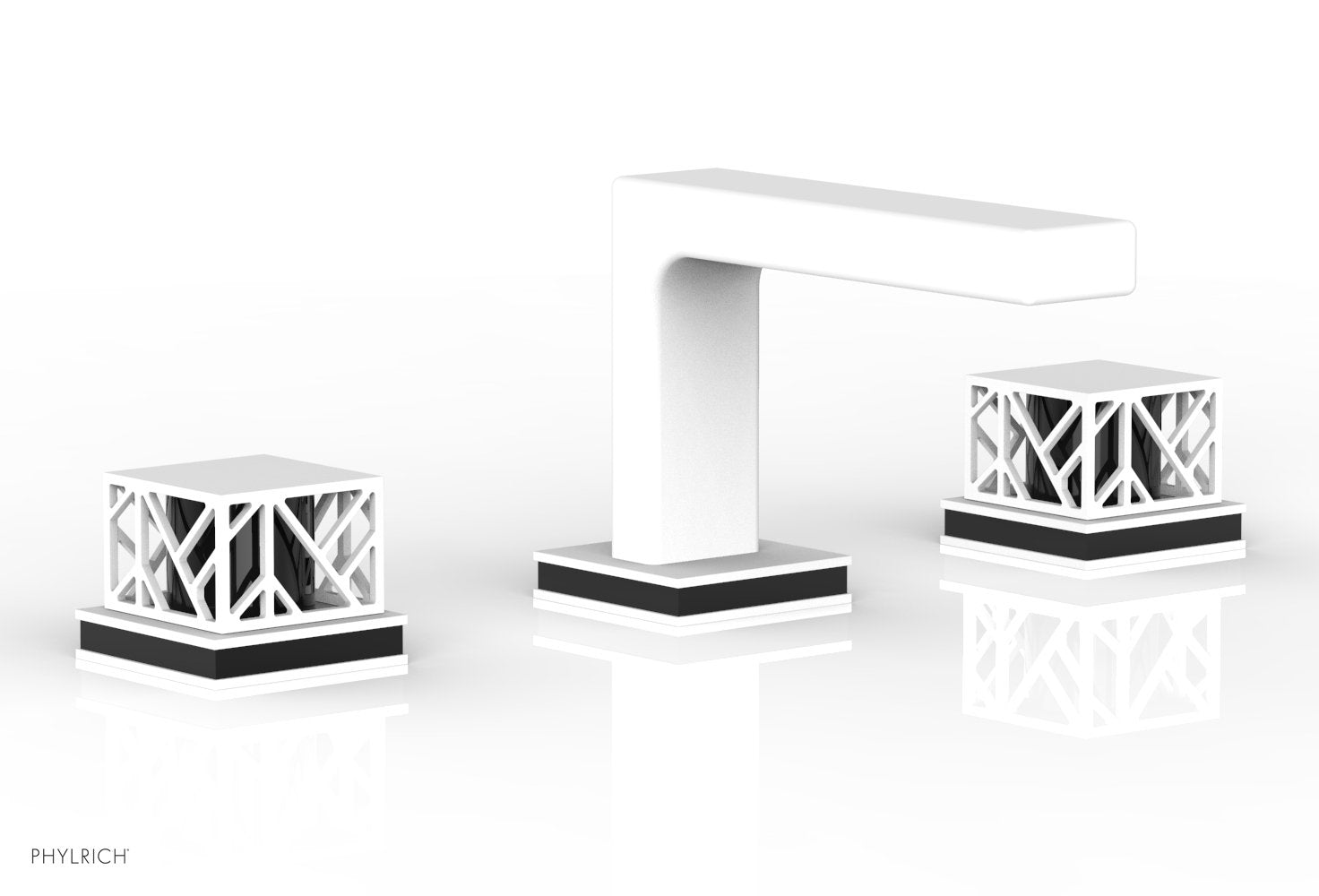 JOLIE Widespread Faucet - Square Handles with "Black" Accents 222-02