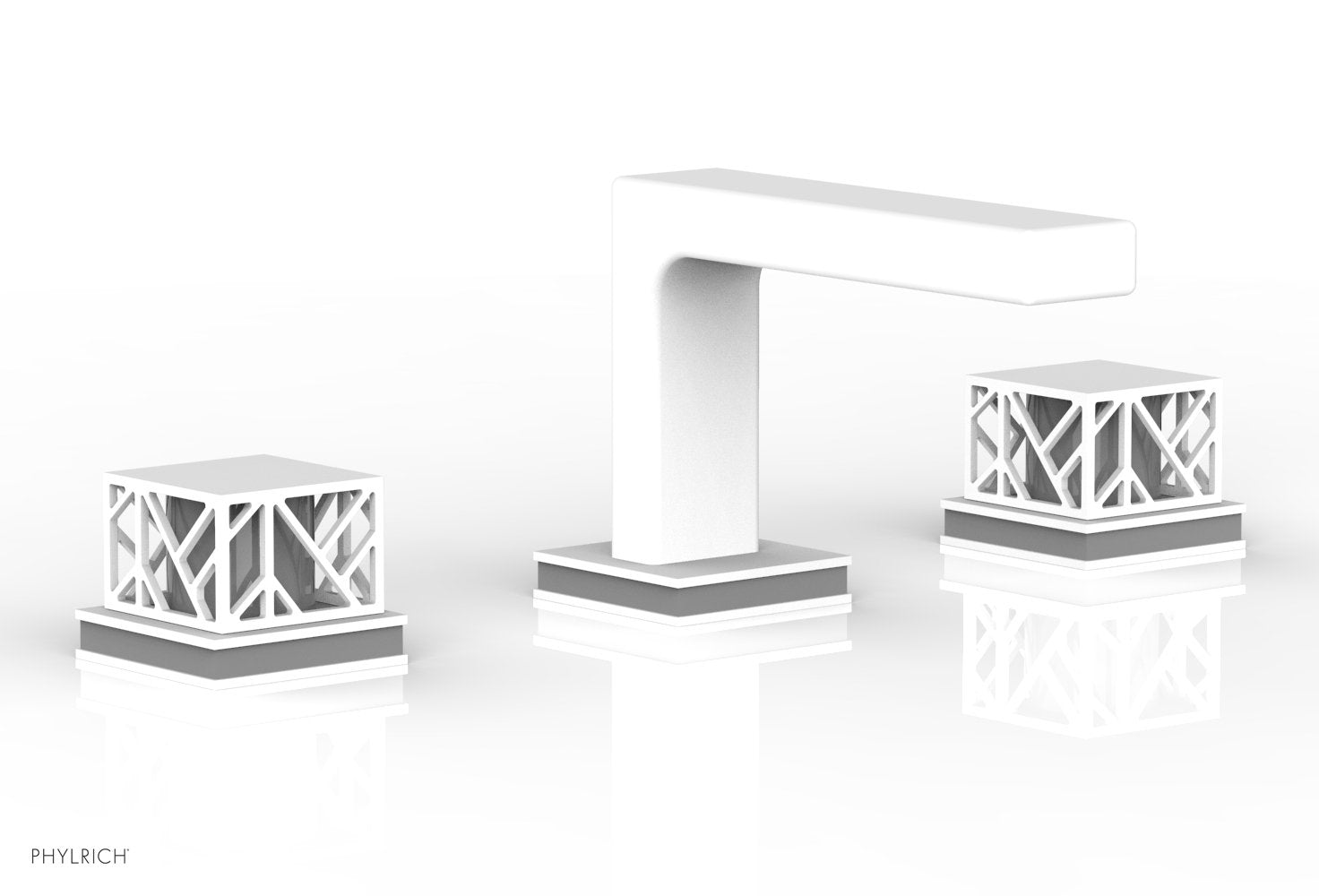 JOLIE Widespread Faucet - Square Handles with "Grey" Accents 222-02