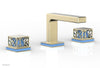 JOLIE Widespread Faucet - Square Handles with "Light Blue" Accents 222-02