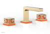 JOLIE Widespread Faucet - Square Handles with "Orange" Accents 222-02