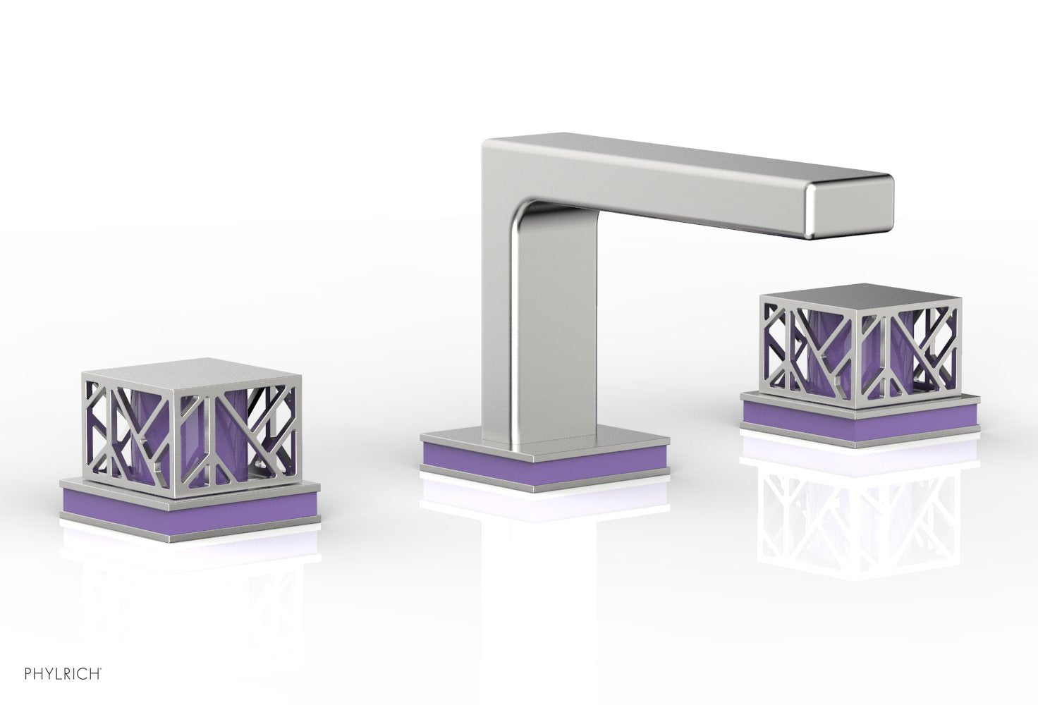 JOLIE Widespread Faucet - Square Handles with "Purple" Accents 222-02