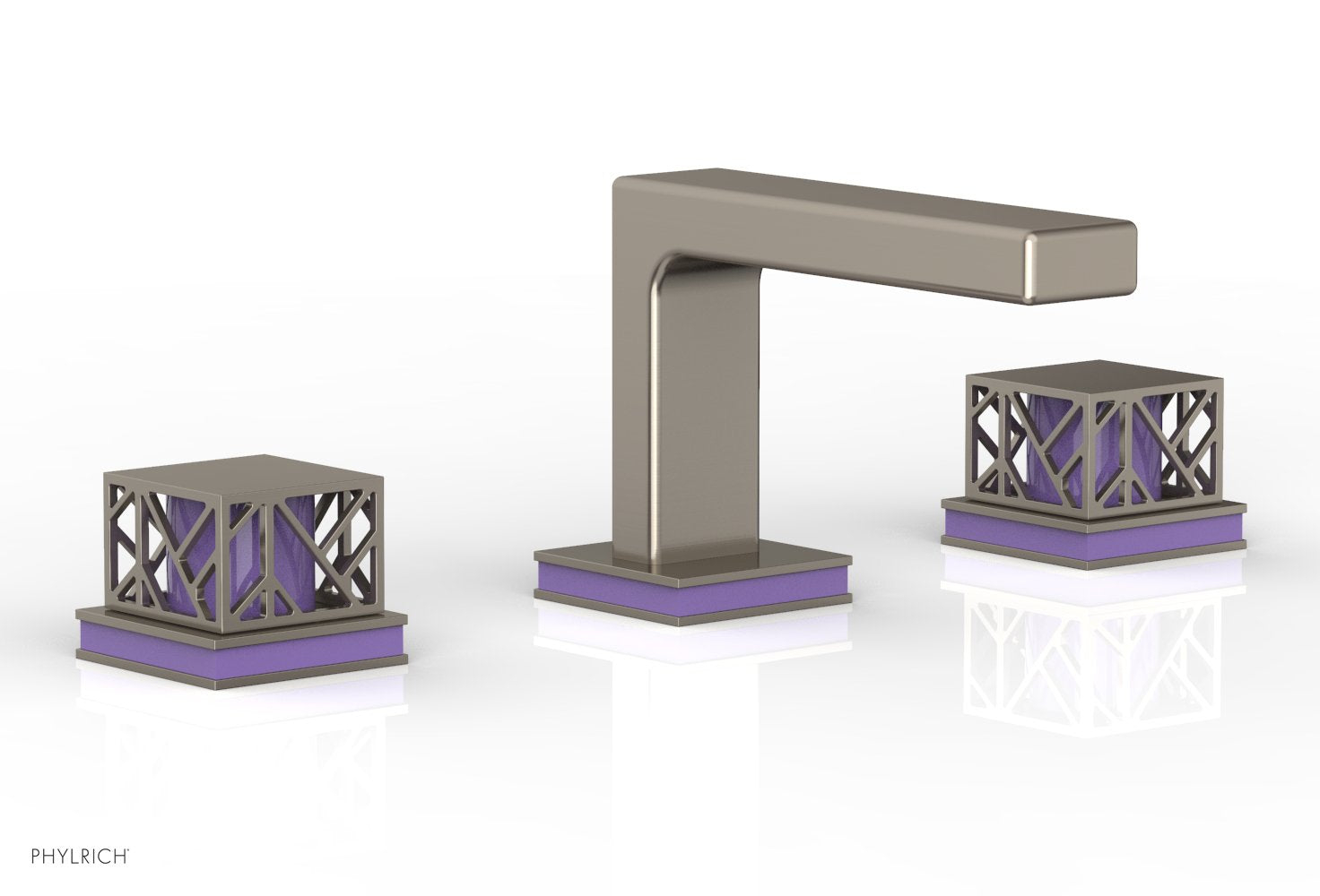 JOLIE Widespread Faucet - Square Handles with "Purple" Accents 222-02