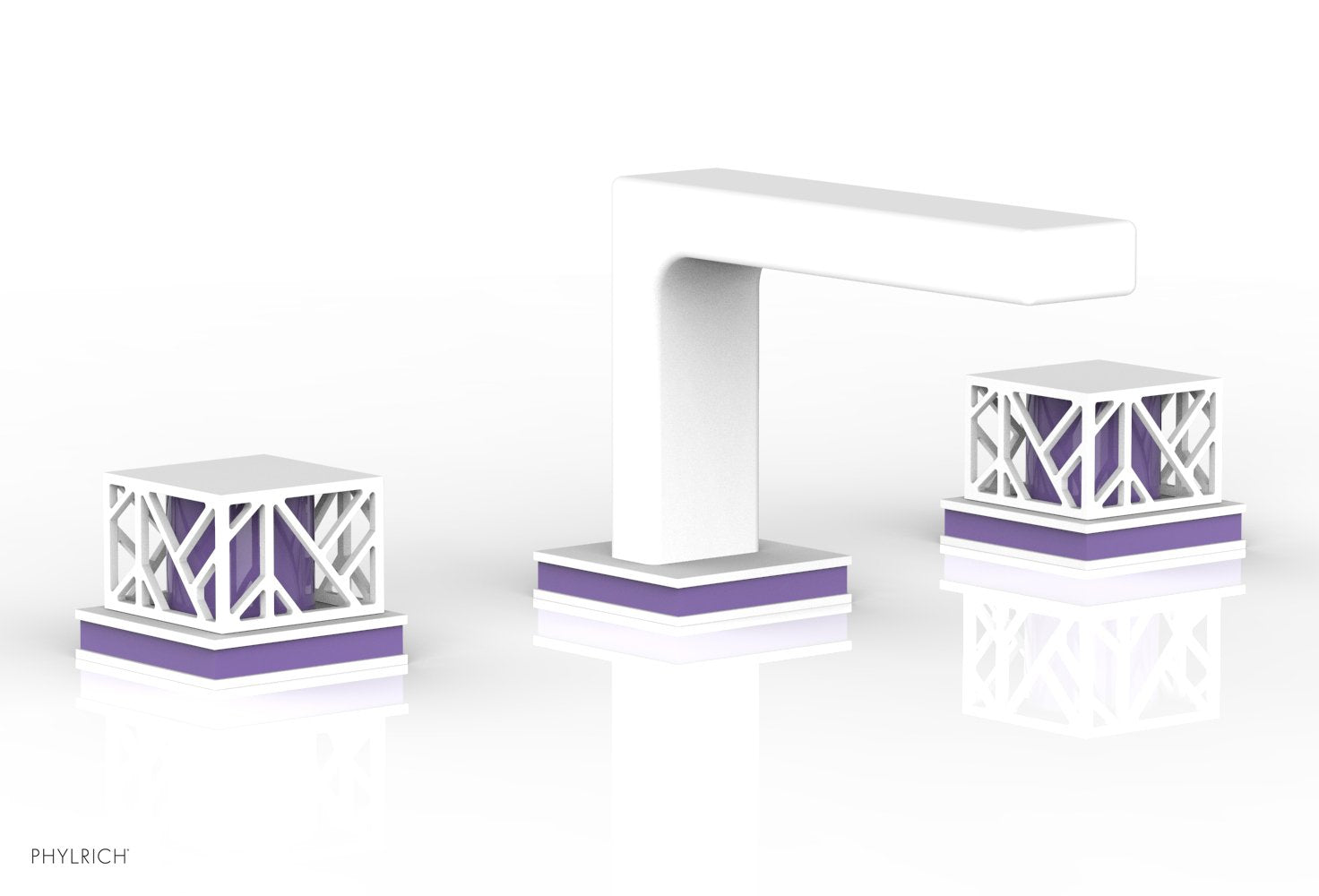 JOLIE Widespread Faucet - Square Handles with "Purple" Accents 222-02