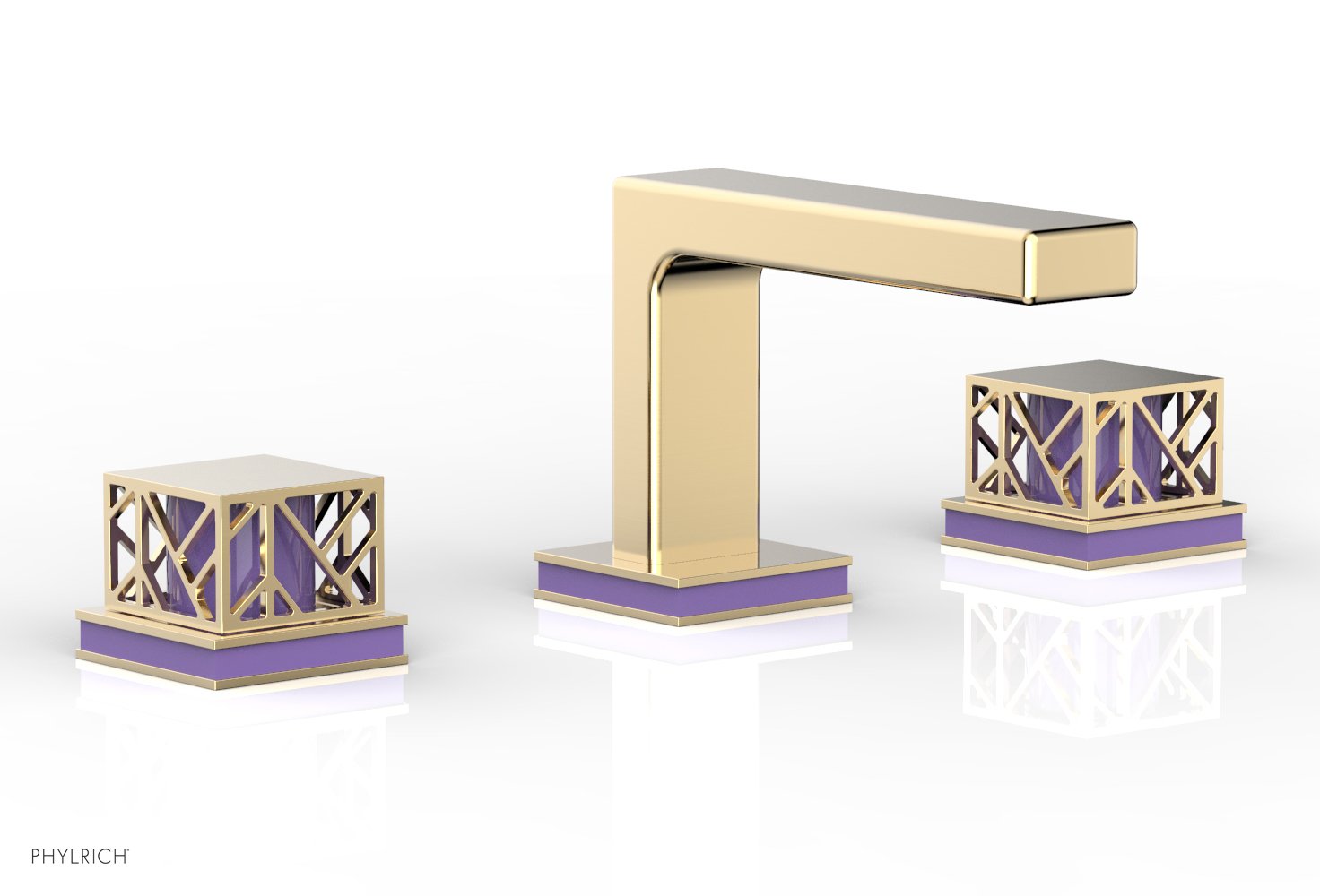 JOLIE Widespread Faucet - Square Handles with "Purple" Accents 222-02