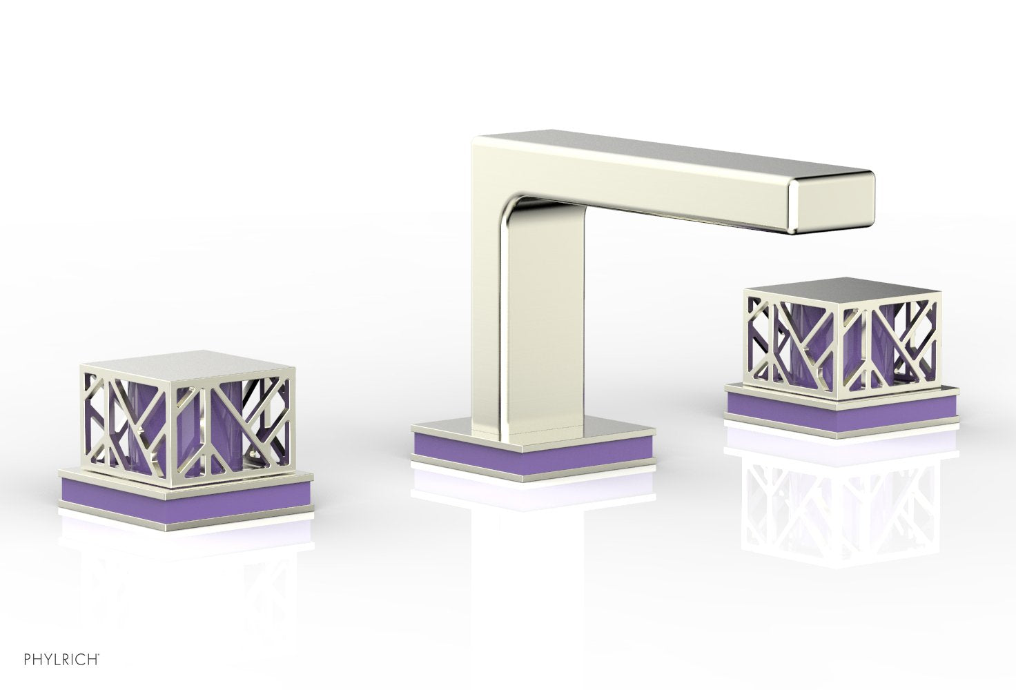 JOLIE Widespread Faucet - Square Handles with "Purple" Accents 222-02