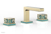 JOLIE Widespread Faucet - Square Handles with "Turqoise" Accents 222-02
