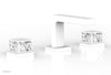 JOLIE Widespread Faucet - Square Handles with "Gloss White" Accents 222-02