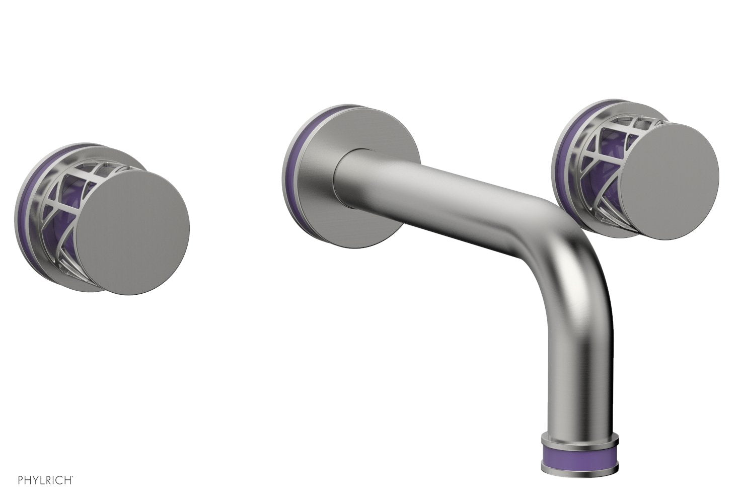 JOLIE Wall Lavatory Set - Round Handles with "Purple" Accents 222-11