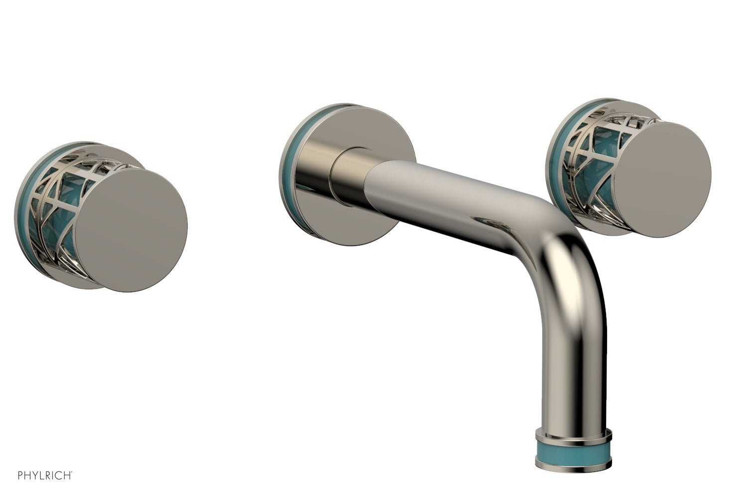 JOLIE Wall Tub Set - Round Handles with "Turquoise" Accents 222-56