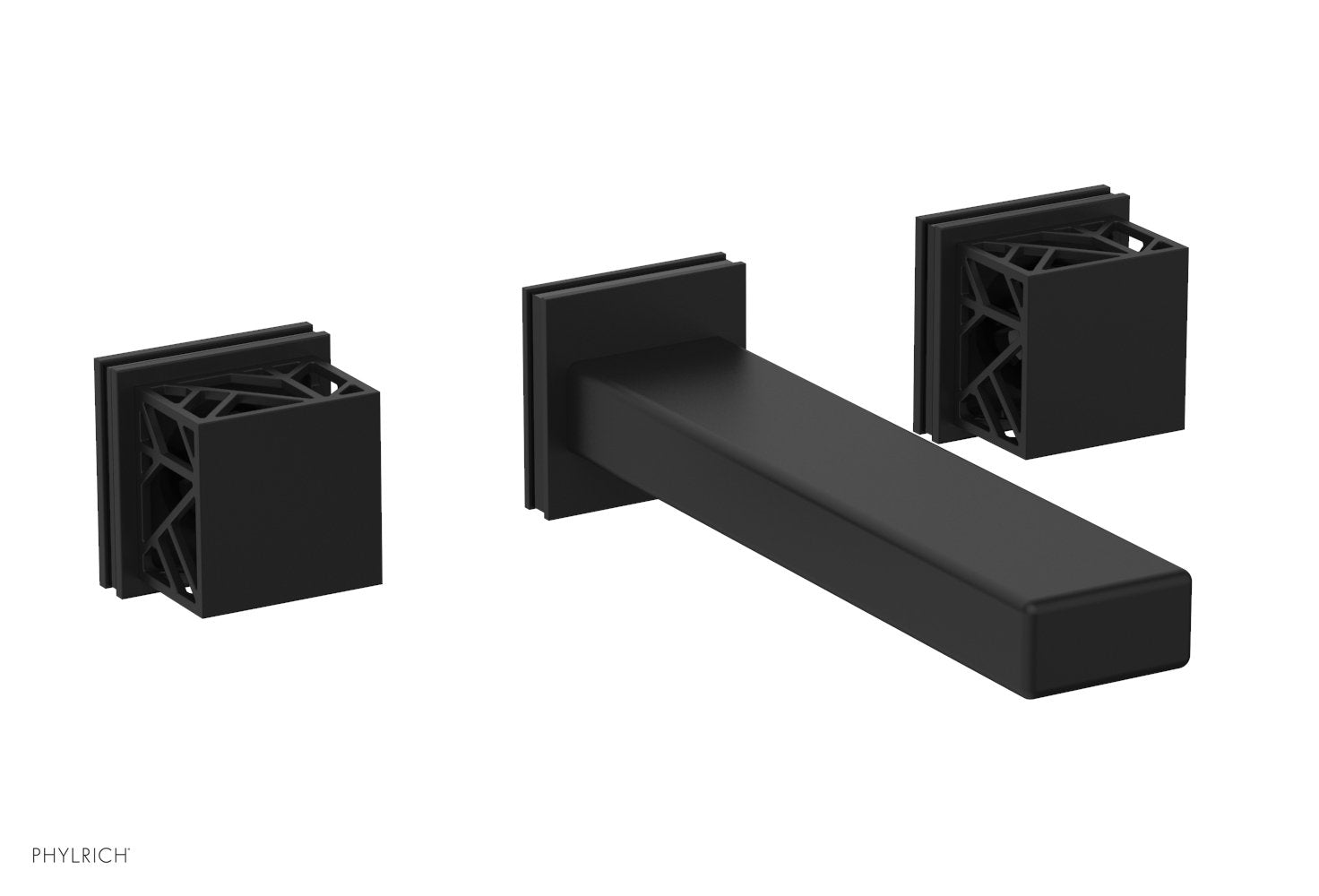 JOLIE Wall Lavatory Set - Square Handles with "Black" Accents 222-12