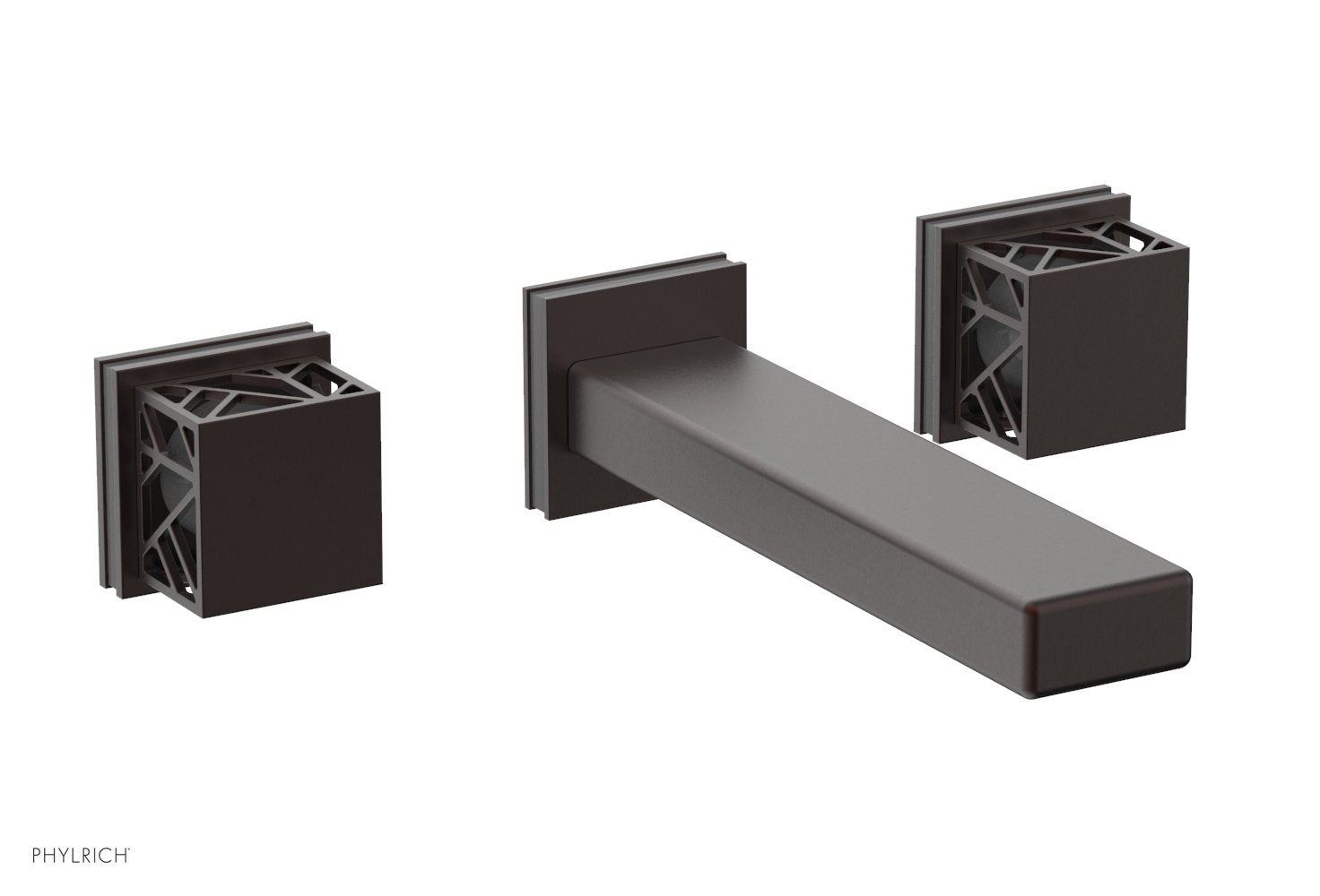JOLIE Wall Lavatory Set - Square Handles with "Grey" Accents 222-12