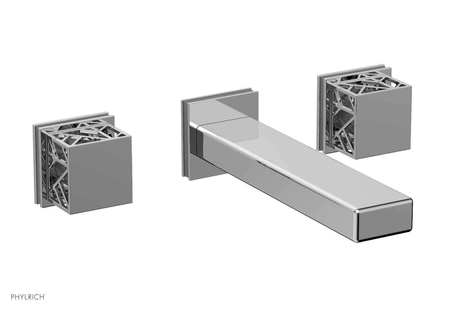 JOLIE Wall Tub Set - Square Handles with "Grey" Accents 222-57