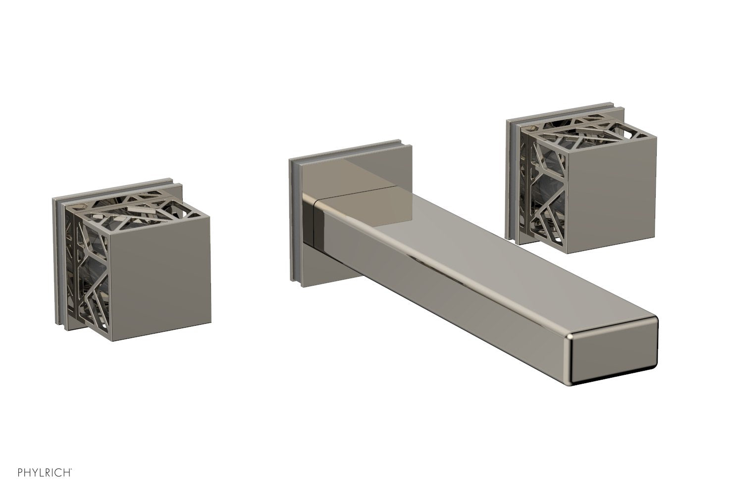 JOLIE Wall Lavatory Set - Square Handles with "Grey" Accents 222-12