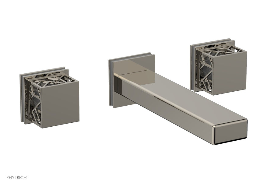 JOLIE Wall Lavatory Set - Square Handles with "Grey" Accents 222-12