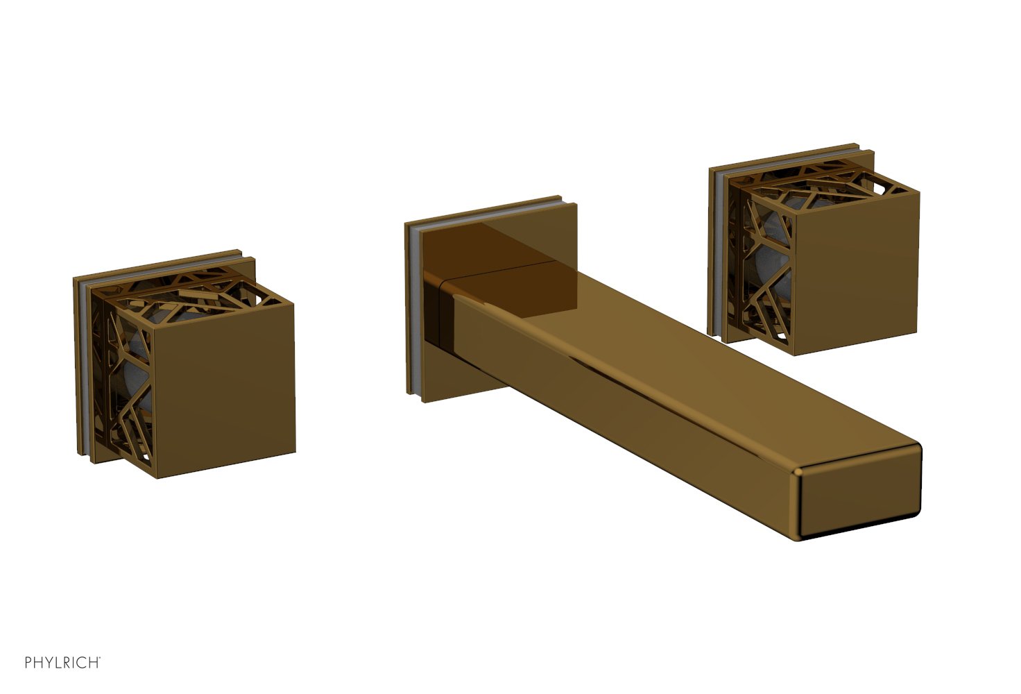 JOLIE Wall Tub Set - Square Handles with "Grey" Accents 222-57