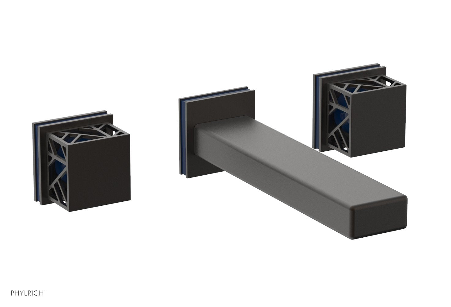 JOLIE Wall Tub Set - Square Handles with "Navy Blue" Accents 222-57