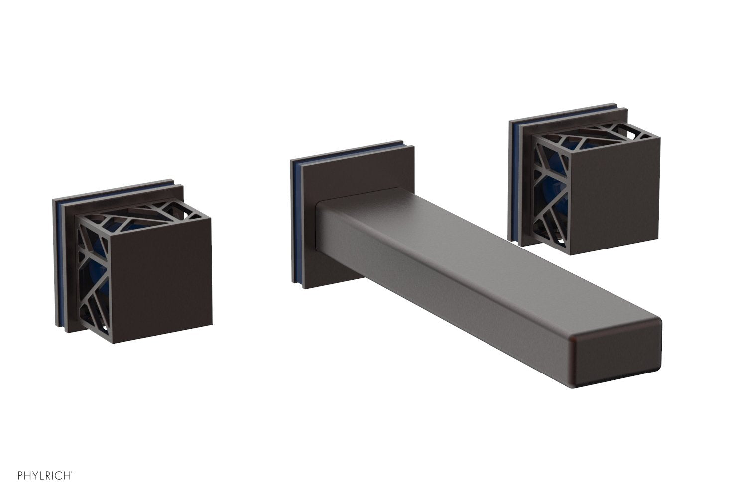 JOLIE Wall Tub Set - Square Handles with "Navy Blue" Accents 222-57