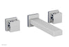 JOLIE Wall Lavatory Set - Square Handles with "Navy blue" Accents 222-12
