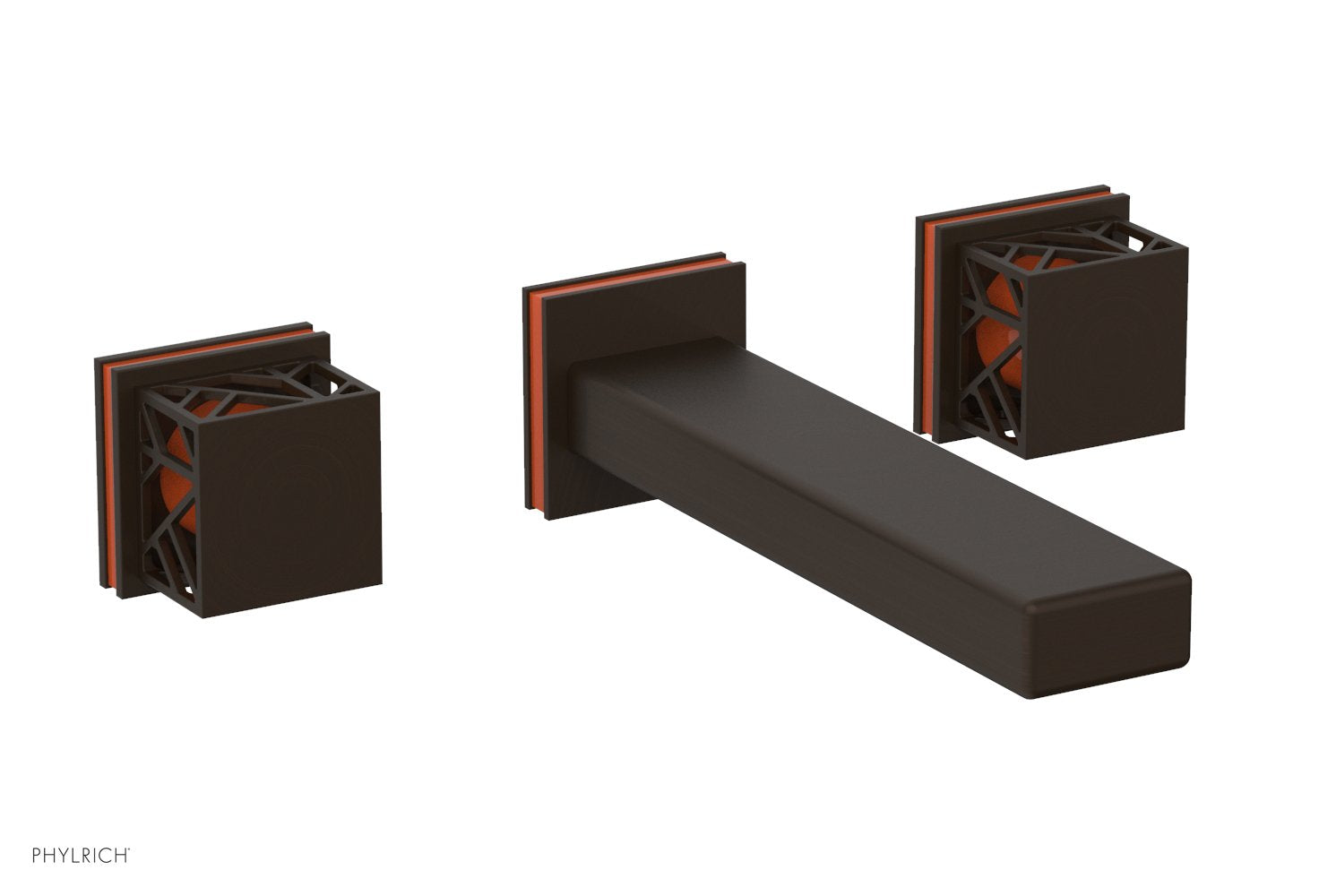 JOLIE Wall Tub Set - Square Handles with "Orange" Accents 222-57