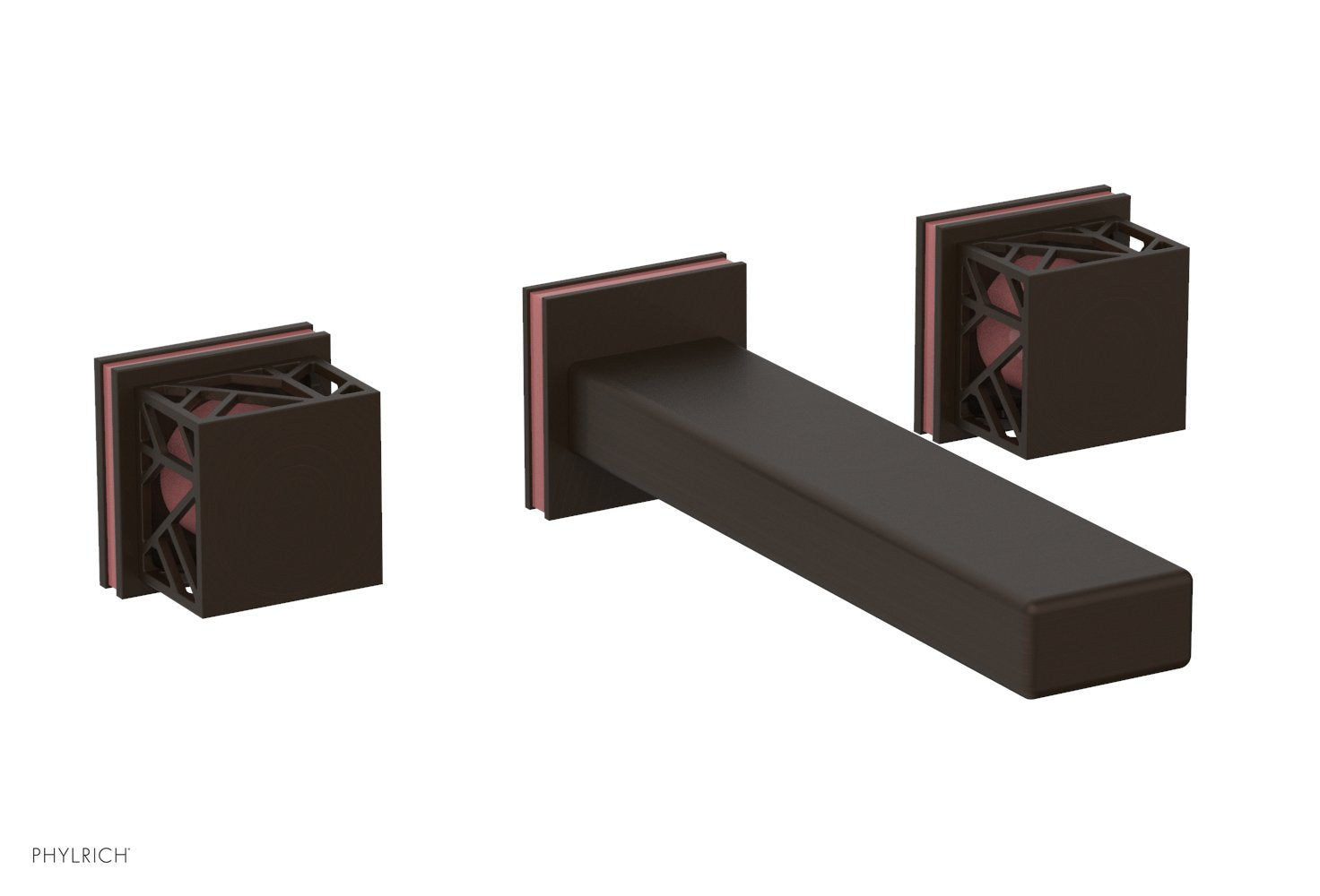 JOLIE Wall Tub Set - Square Handles with "Pink" Accents 222-57