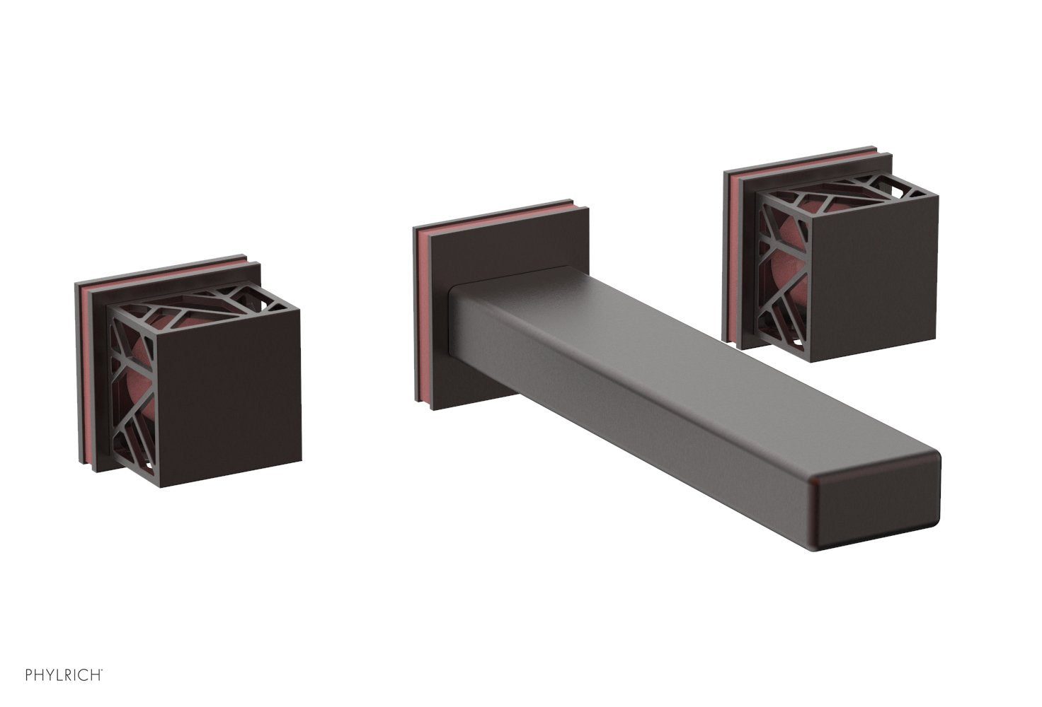JOLIE Wall Tub Set - Square Handles with "Pink" Accents 222-57