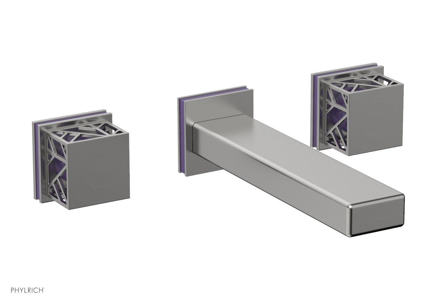 JOLIE Wall Tub Set - Square Handles with "Purple" Accents 222-57