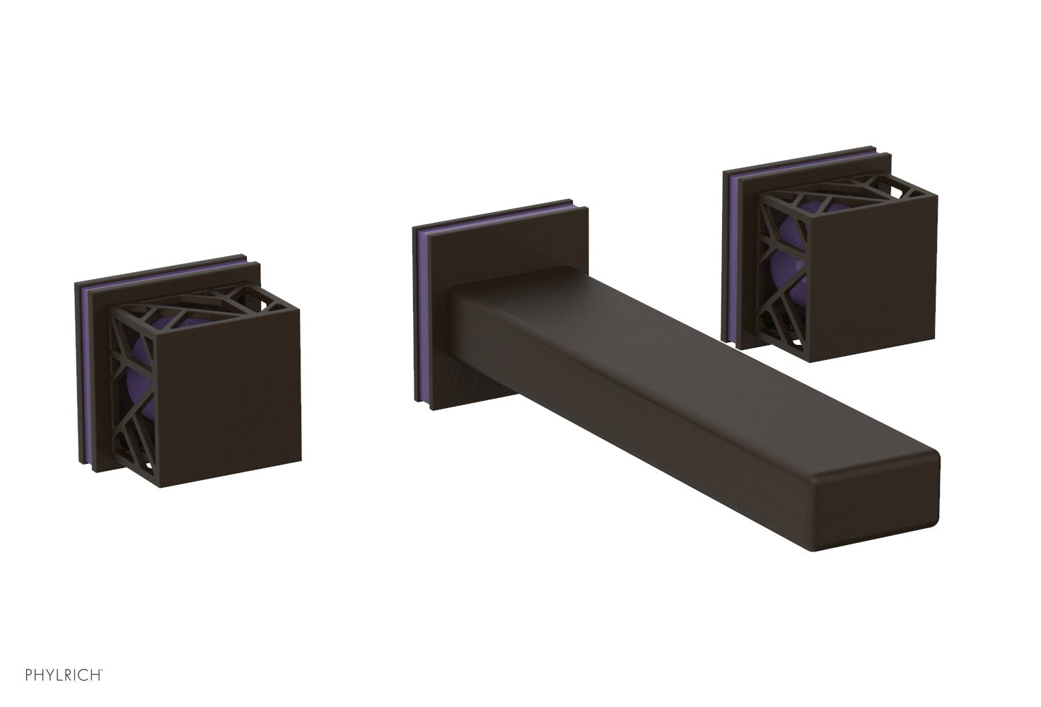 JOLIE Wall Tub Set - Square Handles with "Purple" Accents 222-57
